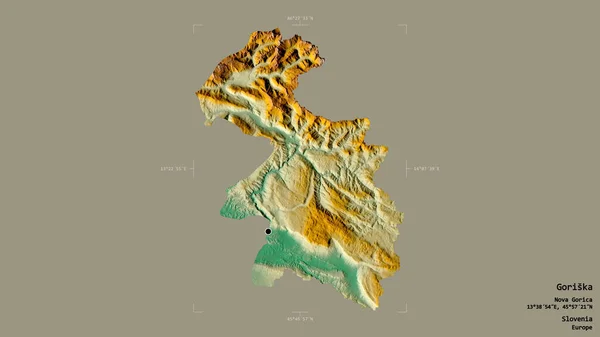 Area Goriska Regione Statistica Della Slovenia Isolata Uno Sfondo Solido — Foto Stock