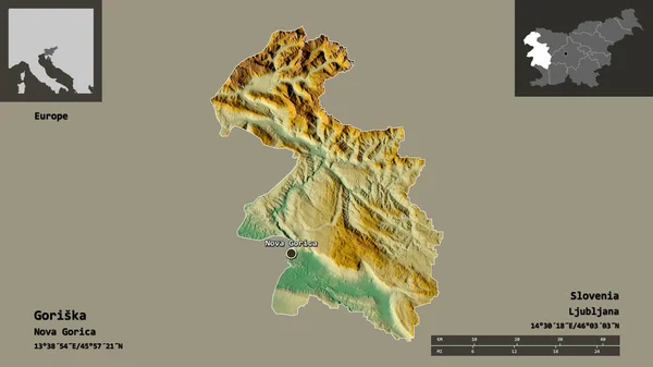 Forme Goriska Région Statistique Slovénie Capitale Échelle Distance Aperçus Étiquettes — Photo