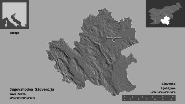 슬로베니아의 지역과 수도인 Jugovzhodna Slovenija 거리의 예고편 렌더링 — 스톡 사진