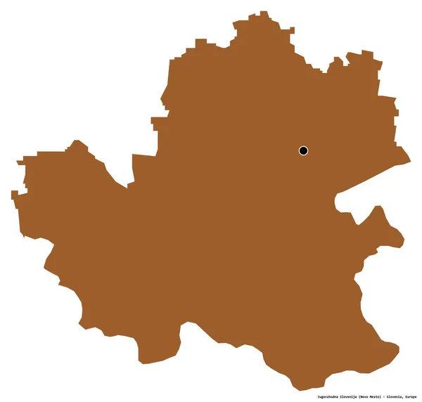 Shape Jugovzhodna Slovenija Statistical Region Slovenia Its Capital Isolated White — Stock Photo, Image