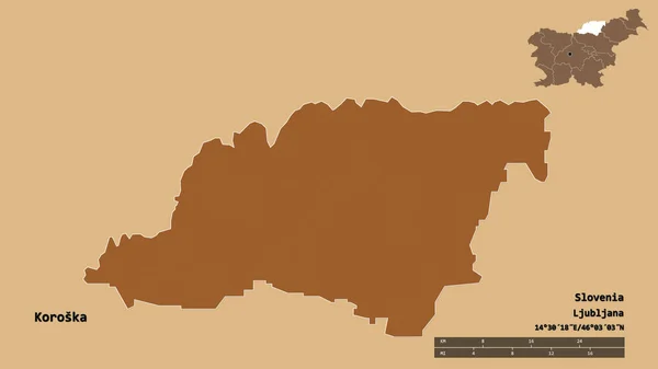 Vorm Van Koroska Statistische Regio Van Slovenië Met Een Hoofdstad — Stockfoto