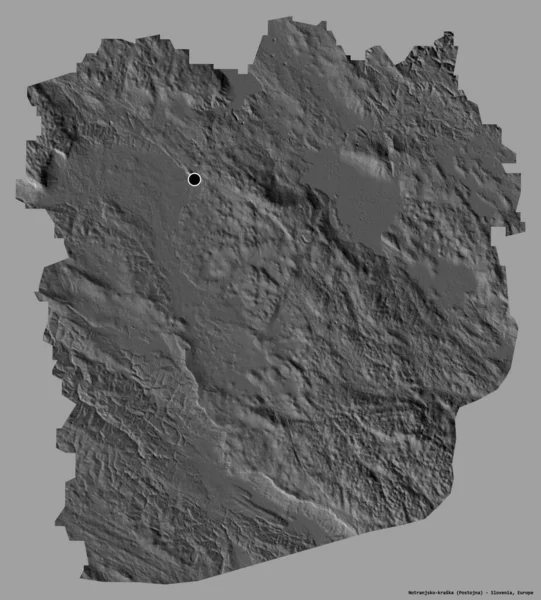 Shape Notranjsko Kraska Statistical Region Slovenia Its Capital Isolated Solid — Stock Photo, Image