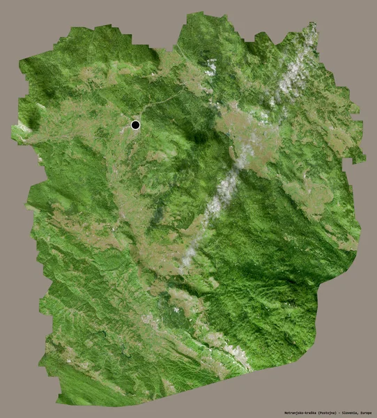 Tvar Notranjsko Kraska Statistické Oblasti Slovinska Hlavním Městem Izolovaným Pevném — Stock fotografie