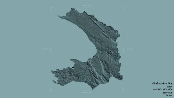 Obszar Obalno Kraska Statystyczny Region Słowenii Odizolowany Solidnym Tle Georeferencyjnym — Zdjęcie stockowe