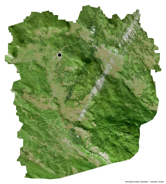 Forma Notranjsko Kraska Região Estatística Eslovénia Com Sua Capital Isolada — Fotografia de Stock