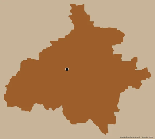 斯洛文尼亚统计区Osrednjeslovenska的形状 其首都为单色背景 图形纹理的组成 3D渲染 — 图库照片