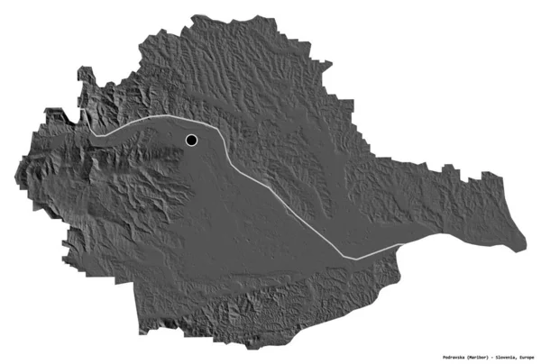 Σχήμα Podravska Στατιστική Περιφέρεια Της Σλοβενίας Κεφάλαιό Της Απομονωμένο Λευκό — Φωτογραφία Αρχείου