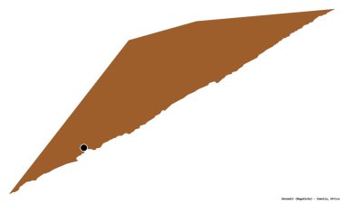 Banaadir, Somali bölgesi, başkenti beyaz arka planda izole edilmiş. Desenli dokuların bileşimi. 3B görüntüleme