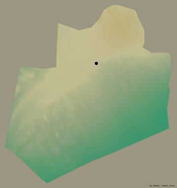 Somali Bölgesi 'nin başkenti koyu renk arkaplan üzerine izole edilmiş Bay' in şekli. Topografik yardım haritası. 3B görüntüleme