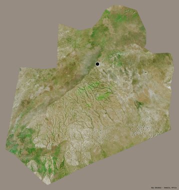 Somali Bölgesi 'nin başkenti koyu renk arkaplan üzerine izole edilmiş Bay' in şekli. Uydu görüntüleri. 3B görüntüleme