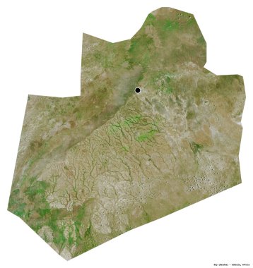 Somali Bölgesi 'nin başkenti beyaz arka planda izole edilmiş Bay' in şekli. Uydu görüntüleri. 3B görüntüleme