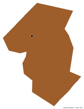 Somali bölgesinin başkenti Galguduud 'un beyaz arka planda izole edilmiş hali. Desenli dokuların bileşimi. 3B görüntüleme