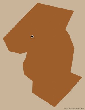 Somali bölgesindeki Galguduud 'un şekli, başkenti katı bir renk arkaplanı ile izole edilmiştir. Desenli dokuların bileşimi. 3B görüntüleme