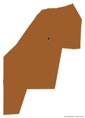 Somali Bölgesi 'nin başkenti Gedo' nun beyaz arka planda izole edilmiş hali. Desenli dokuların bileşimi. 3B görüntüleme