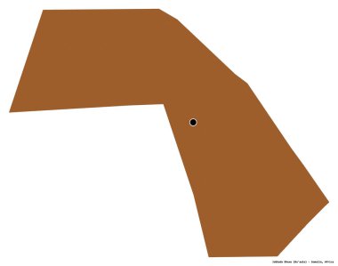 Jubbada Dhexe, Somali bölgesi, başkenti beyaz arka planda izole edilmiş. Desenli dokuların bileşimi. 3B görüntüleme