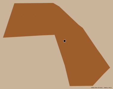 Jubbada Dhexe, Somali bölgesi, başkenti katı renk arkaplanı ile izole edilmiş. Desenli dokuların bileşimi. 3B görüntüleme