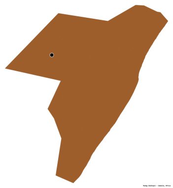 Somali 'nin başkenti beyaz arka planda izole edilmiş Mudig bölgesi. Desenli dokuların bileşimi. 3B görüntüleme