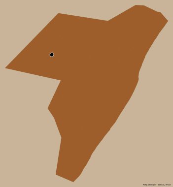 Somali 'nin Mudig bölgesi, başkenti katı renk arkaplanı ile izole edilmiştir. Desenli dokuların bileşimi. 3B görüntüleme