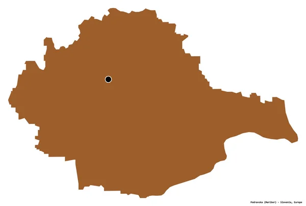 スロベニアの統計地域ポドラフスカの形で その首都は白い背景に隔離されています パターン化されたテクスチャの構成 3Dレンダリング — ストック写真