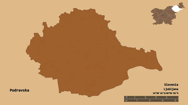 Forma Podravska Región Estadística Eslovenia Con Capital Aislado Sobre Fondo — Foto de Stock