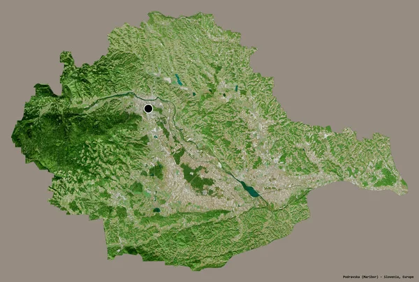 Forme Podravska Région Statistique Slovénie Avec Capitale Isolée Sur Fond — Photo