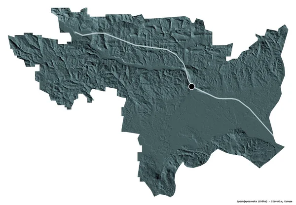 Forme Spodnjeposavska Région Statistique Slovénie Avec Capitale Isolée Sur Fond — Photo