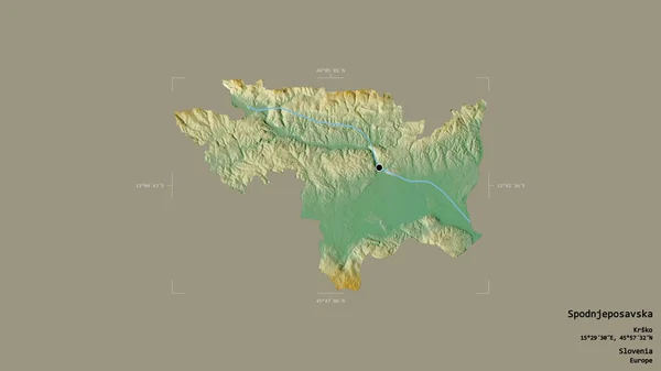 Area Spodnjeposavska Regione Statistica Della Slovenia Isolata Uno Sfondo Solido — Foto Stock