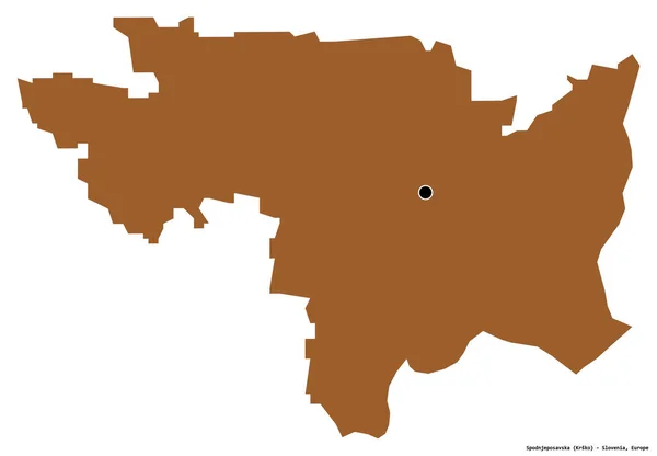 Form Von Spodnjeposavska Statistische Region Sloweniens Mit Seiner Hauptstadt Isoliert — Stockfoto