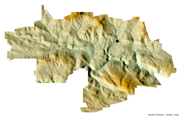 Bentuk Zasavska Wilayah Statistik Slovenia Dengan Ibukotanya Terisolasi Dengan Latar — Stok Foto
