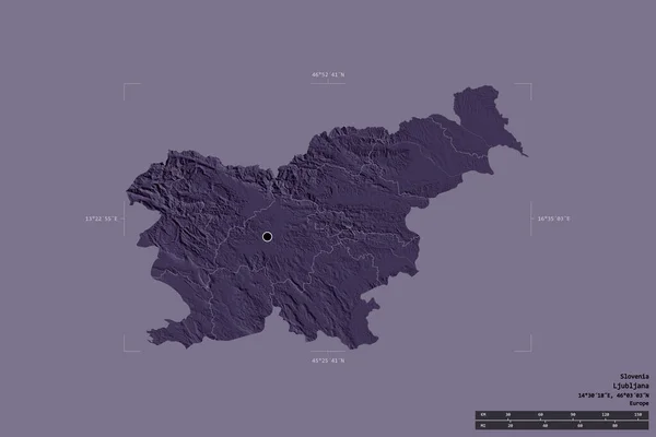 Slovenya Bölgesi Jeoreferatlı Bir Sınır Kutusunun Sağlam Bir Arka Planında — Stok fotoğraf