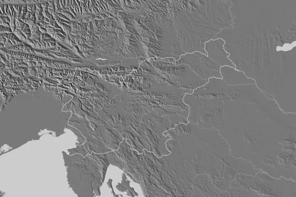 Área Extendida Eslovenia Con Contorno País Fronteras Internacionales Regionales Mapa — Foto de Stock