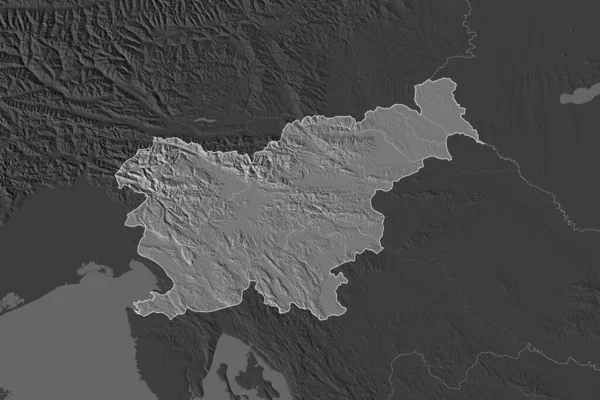 Gestalt Sloweniens Getrennt Durch Die Entwässerung Benachbarter Gebiete Grenzen Karte — Stockfoto