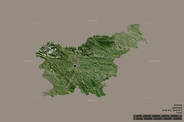 Área Eslovenia Aislada Sobre Fondo Sólido Una Caja Delimitadora Georeferenciada —  Fotos de Stock