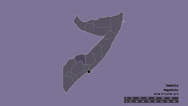 Обесцвеченная Форма Сомали Столицей Главным Региональным Отделением Отделенной Территорией Бакул — стоковое фото