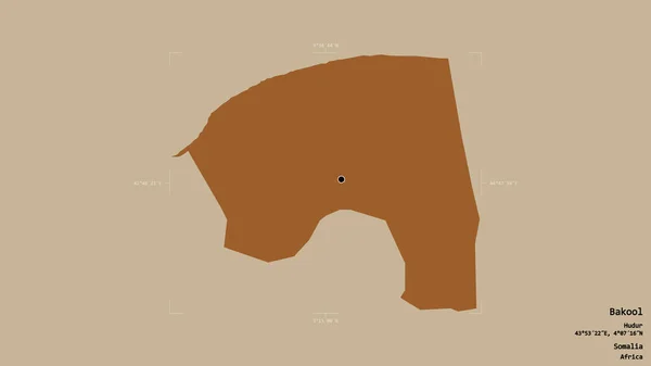 Район Бакул Регион Сомали Изолирован Твердом Фоне Геометрической Ограничивающей Коробке — стоковое фото