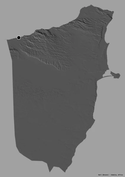 Gestalt Von Bari Region Von Somalia Mit Seiner Hauptstadt Isoliert — Stockfoto