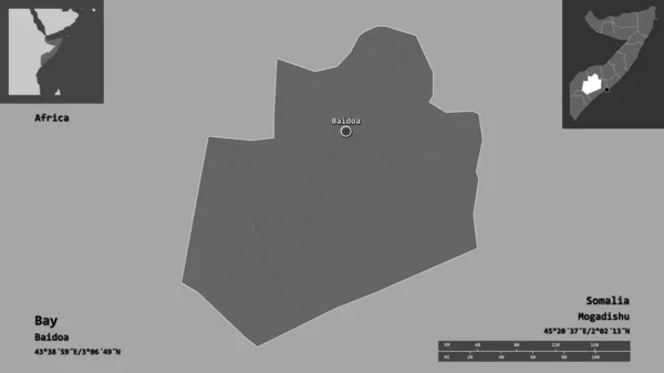 Σχήμα Του Κόλπου Περιοχή Της Σομαλίας Και Την Πρωτεύουσά Της — Φωτογραφία Αρχείου