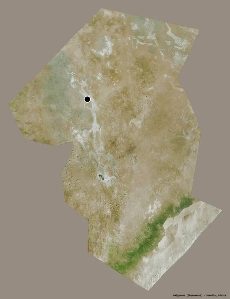 Form Galguduud Regionen Somalia Med Sin Huvudstad Isolerad Solid Färg — Stockfoto