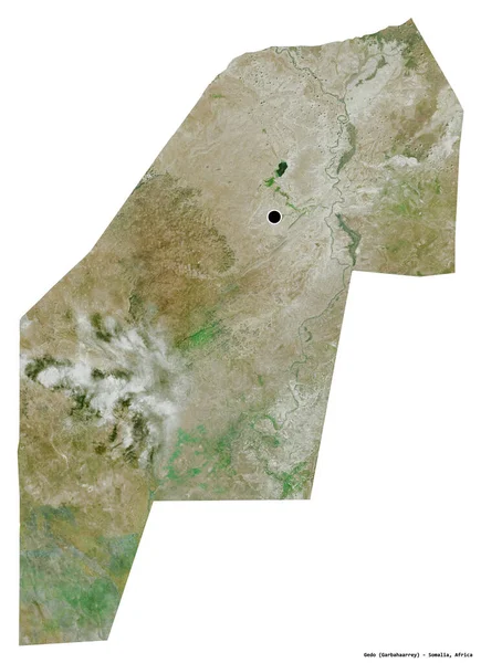 Σχήμα Του Gedo Περιοχή Της Σομαλίας Την Πρωτεύουσά Του Απομονωμένη — Φωτογραφία Αρχείου