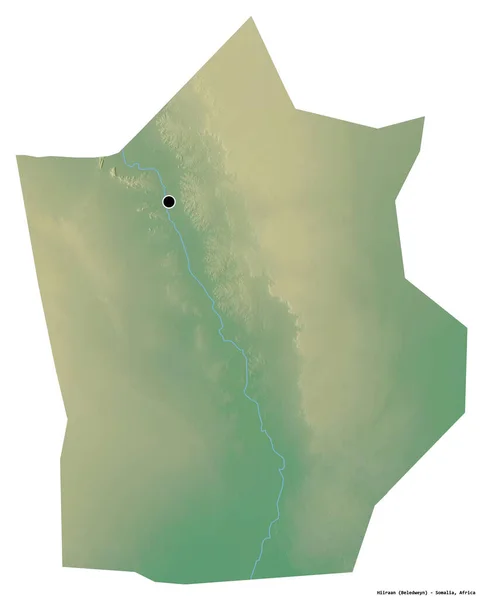 Gestalt Von Hiiraan Region Von Somalia Mit Seiner Hauptstadt Isoliert — Stockfoto