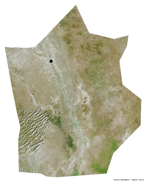 Forma Hiiraan Região Somália Com Sua Capital Isolada Fundo Branco — Fotografia de Stock
