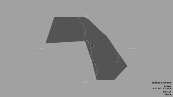 Obszar Jubbada Dhexe Region Somalii Odizolowany Solidnym Tle Georeferencyjnym Polu — Zdjęcie stockowe