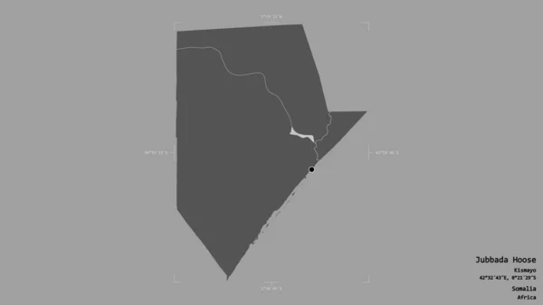 Oblast Jubbada Hoose Oblast Somálska Izolovaná Pevném Pozadí Georeferencované Hraniční — Stock fotografie