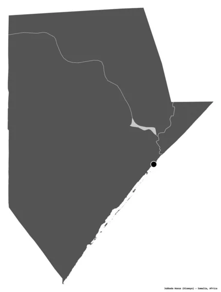 Forme Jubbada Hoose Région Somalie Avec Capitale Isolée Sur Fond — Photo