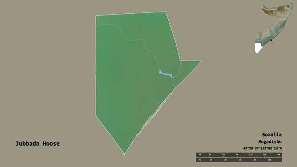 Shape Jubbada Hoose Region Somalia Its Capital Isolated Solid Background — Stock Photo, Image