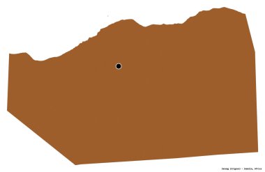Somali bölgesinin başkenti beyaz arka planda izole edilmiş Sanag 'ın şekli. Desenli dokuların bileşimi. 3B görüntüleme