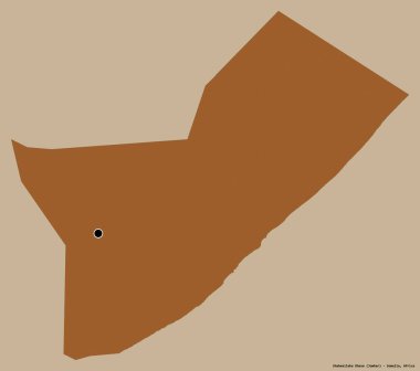 Somali 'nin başkenti Shabeellaha Dhexe' nin katı renk arkaplanı ile izole edilmiş hali. Desenli dokuların bileşimi. 3B görüntüleme