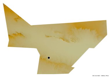 Somali 'nin Sool bölgesi, başkenti beyaz arka planda izole edilmiş. Topografik yardım haritası. 3B görüntüleme