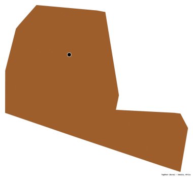 Togdheer 'in şekli, Somali bölgesi, başkenti beyaz arka planda izole edilmiş. Desenli dokuların bileşimi. 3B görüntüleme