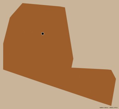 Togdheer 'in şekli, Somali bölgesi, başkenti katı renk arkaplanı ile izole edilmiş. Desenli dokuların bileşimi. 3B görüntüleme